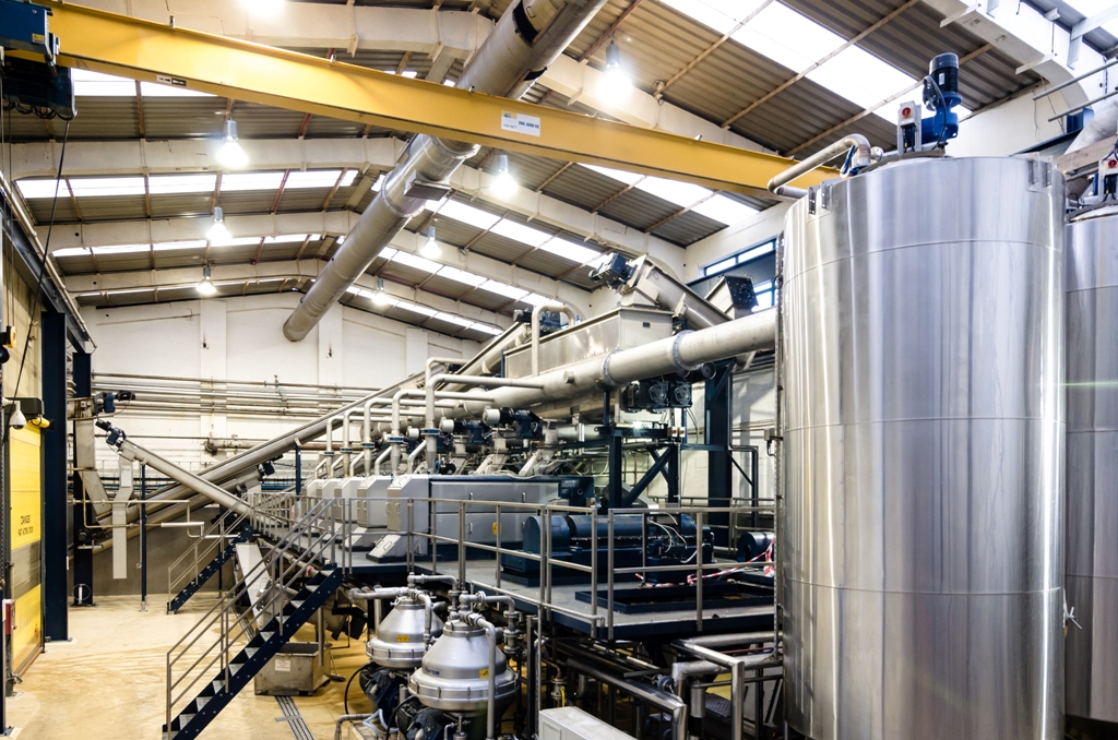 Process equipment within the redeveloped rendering facility