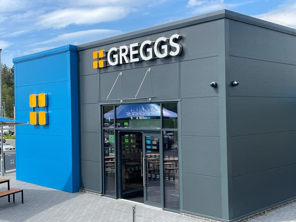 Greggs drive-thru exterior at Beehive Business Park