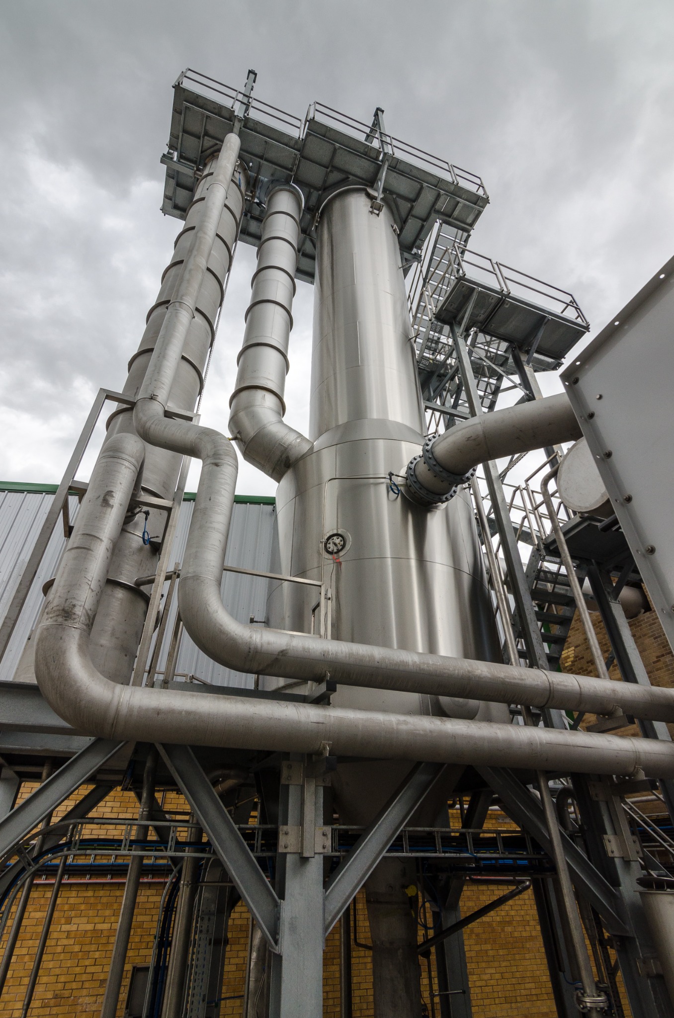 Industrial process equipment and ductwork associated with the biobed facility