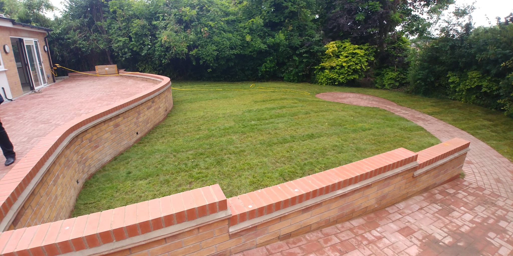 Accessible landscaped garden with curved level pathways