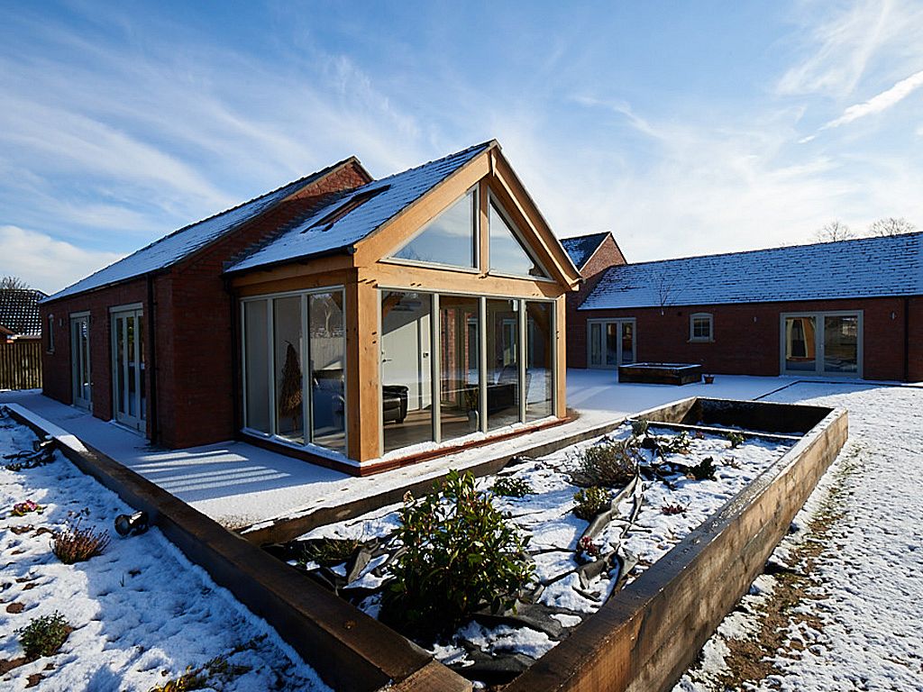 Purpose-built property exterior with glazed gable