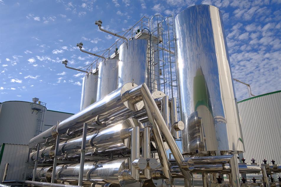 Stainless steel process tanks and pipework at ReFood Dagenham
