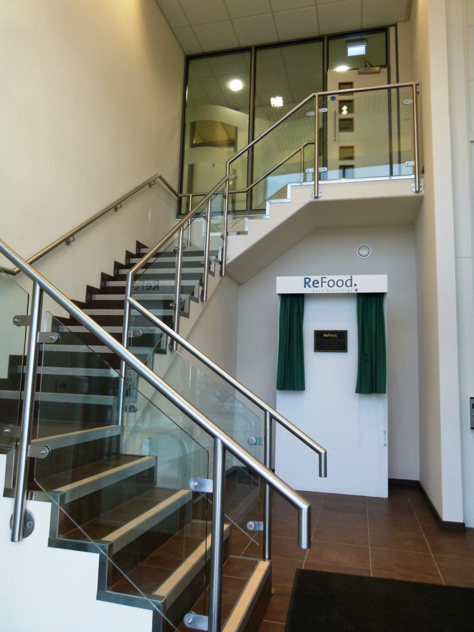 Office block entrance lobby and stairwell