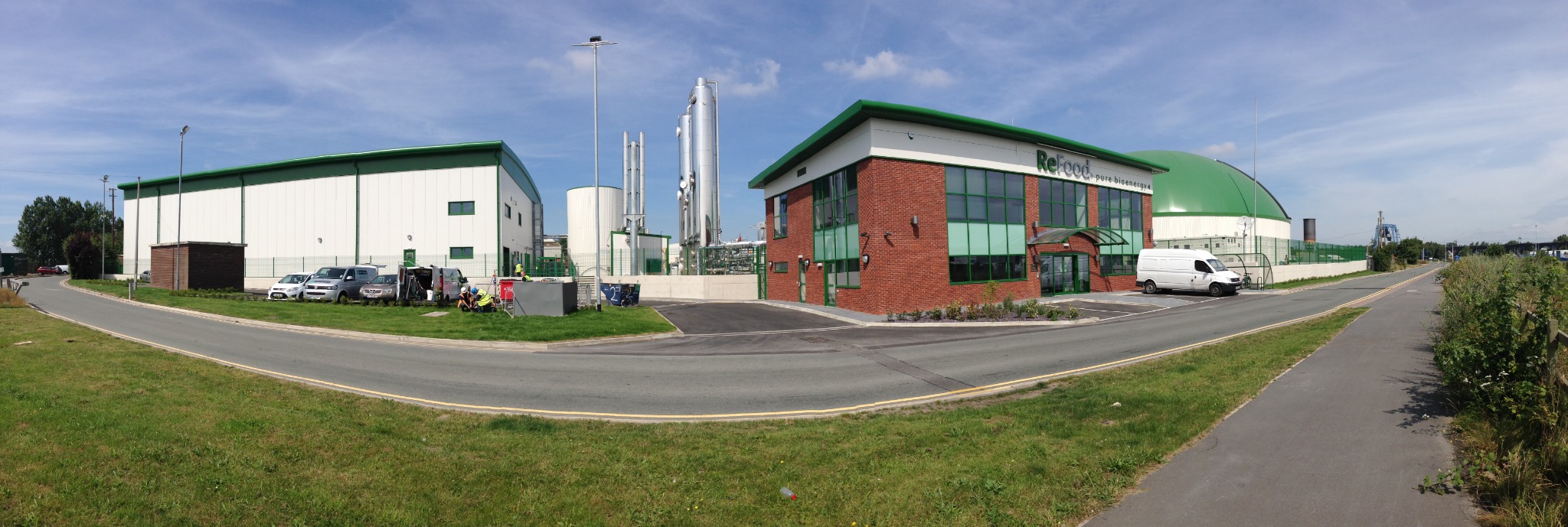 ReFood Widnes office block with process plant behind
