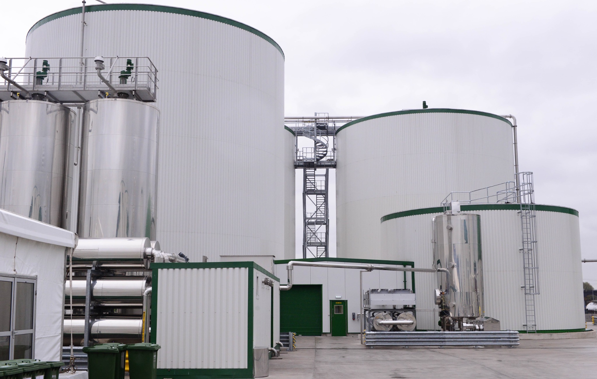 Digestion tanks, pipework and external process plant