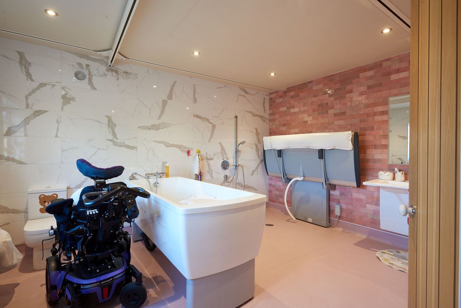 Assisted bathroom and care equipment