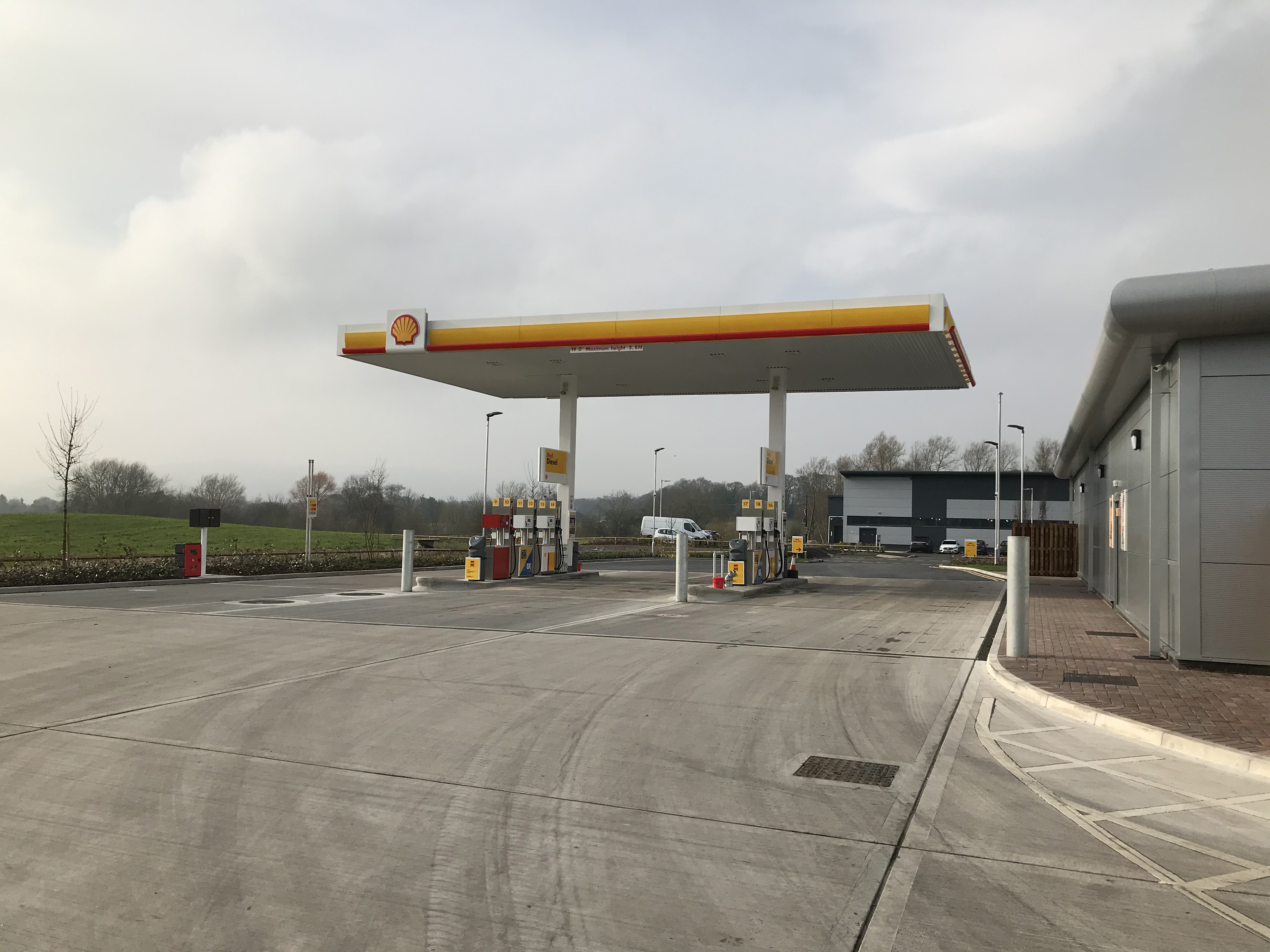 Dedicated HGV canopy and high speed pumps at Ruabon Service Station