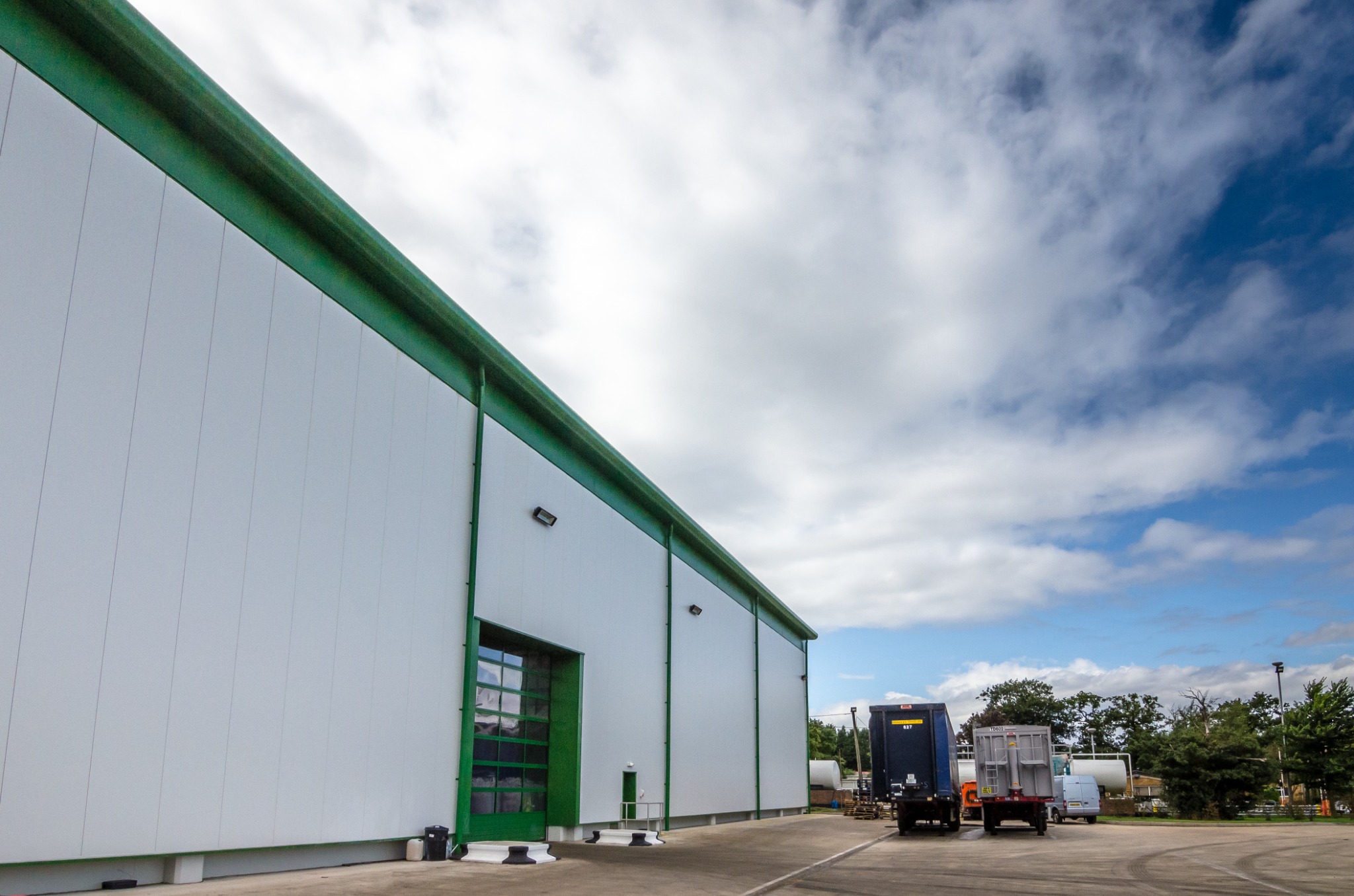 External service yard elevation of the completed meal store