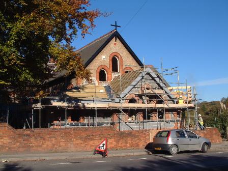 St Mary's Church, High Green during construction