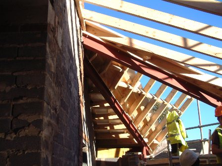 Construction works at St Mary's Church, High Green
