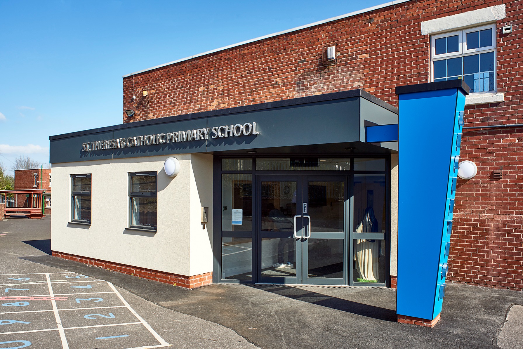 New reception entrance at St Theresa's Catholic Primary School