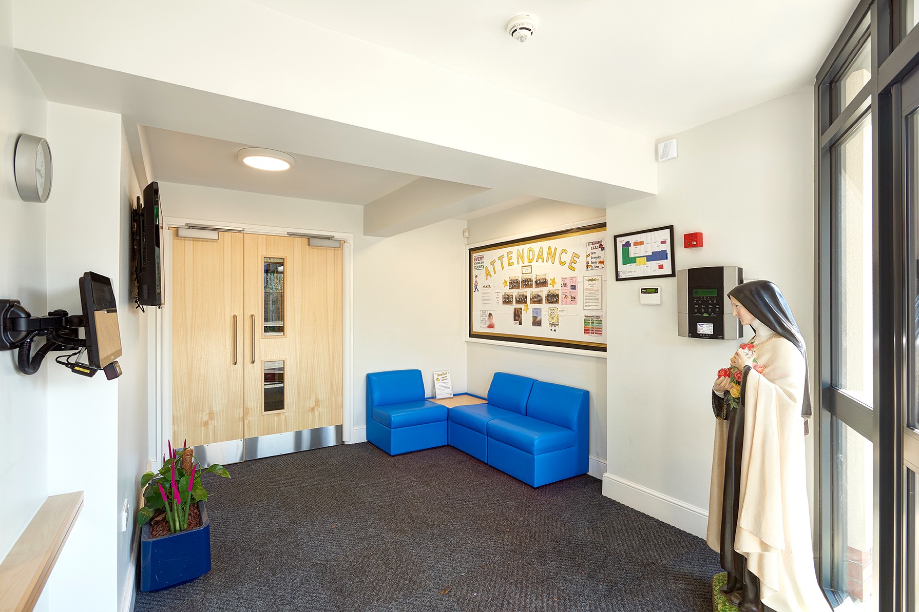 Refurbished internal reception space at St Theresa's Catholic Primary School